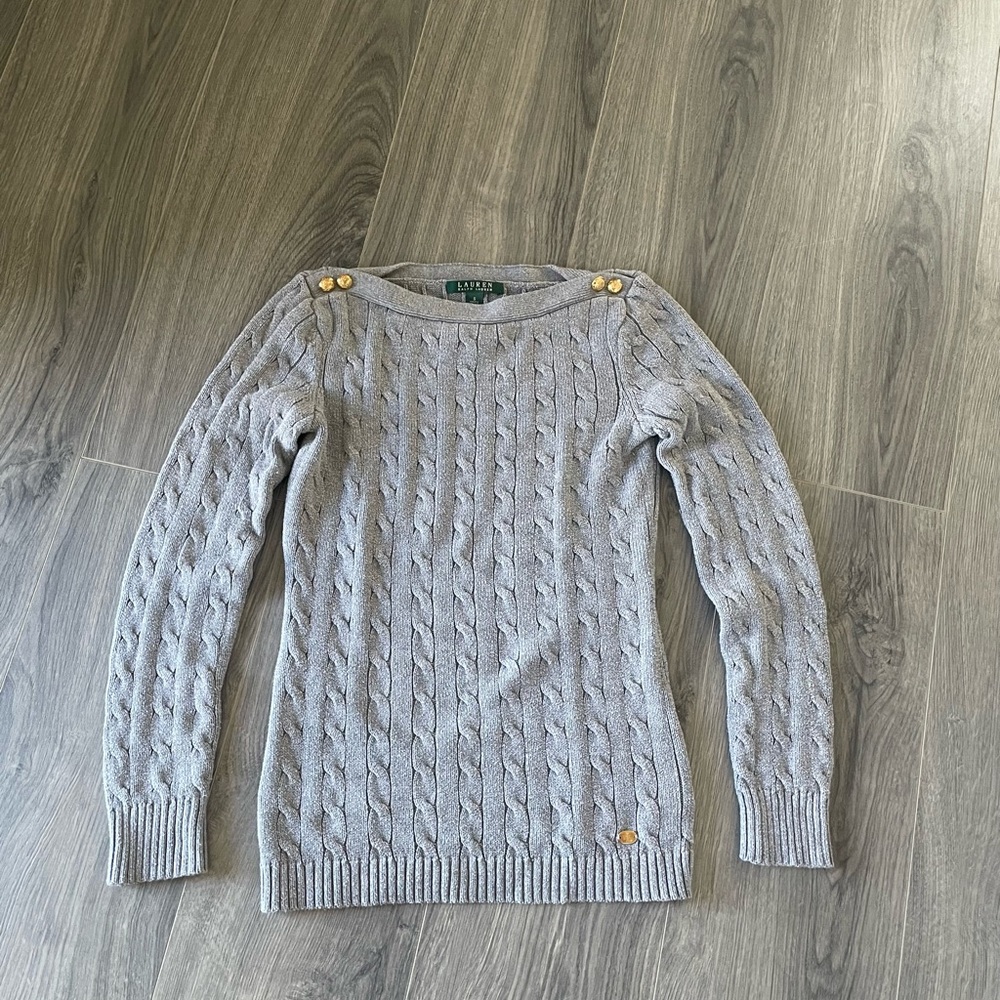 Lauren Ralph Lauren Cable Knit Crewneck Cotton Sweater Women’s Size Small
